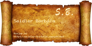 Seidler Borbála névjegykártya